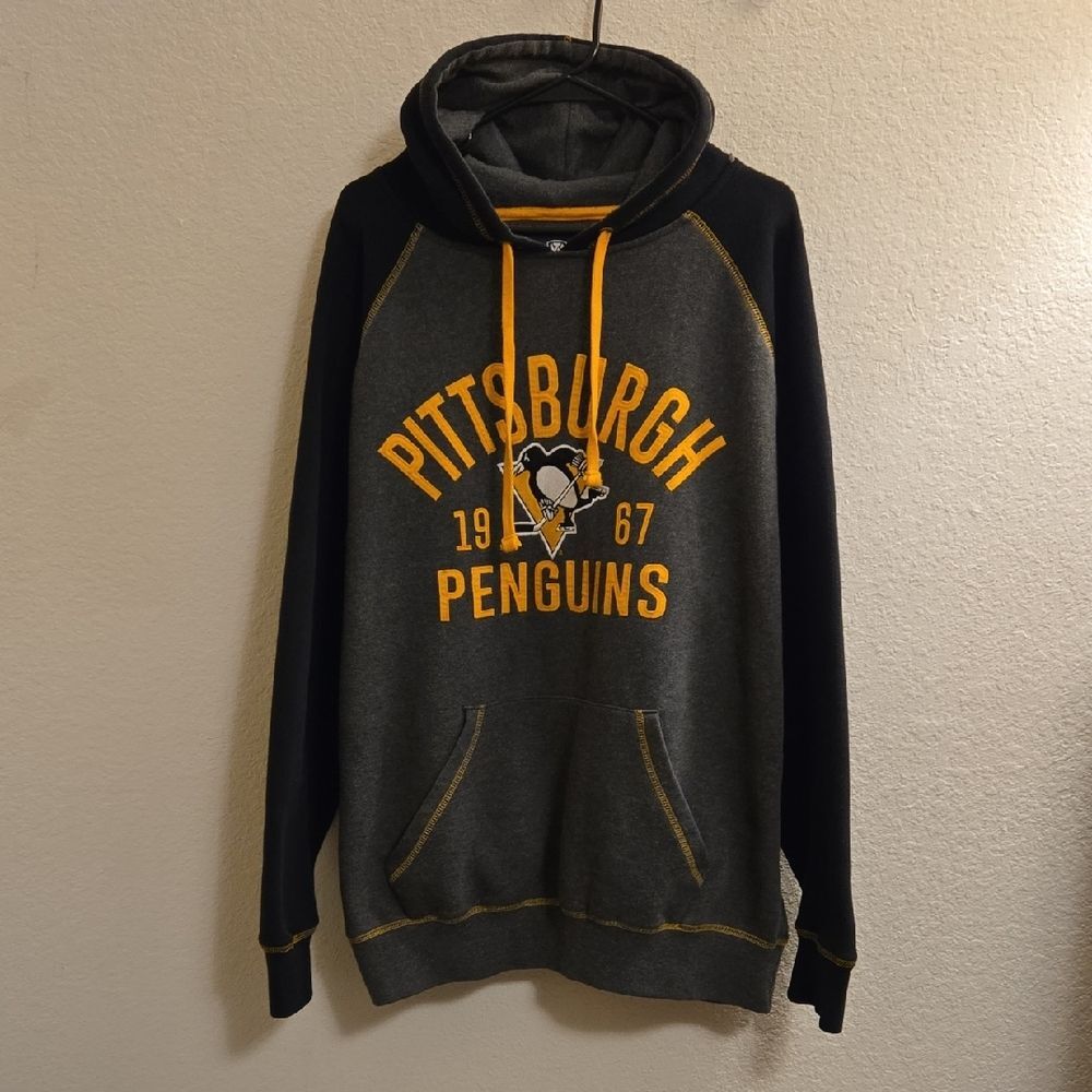 NHL Pittsburgh Penguins Hooded Sweatshirt - Gray/Black - XL